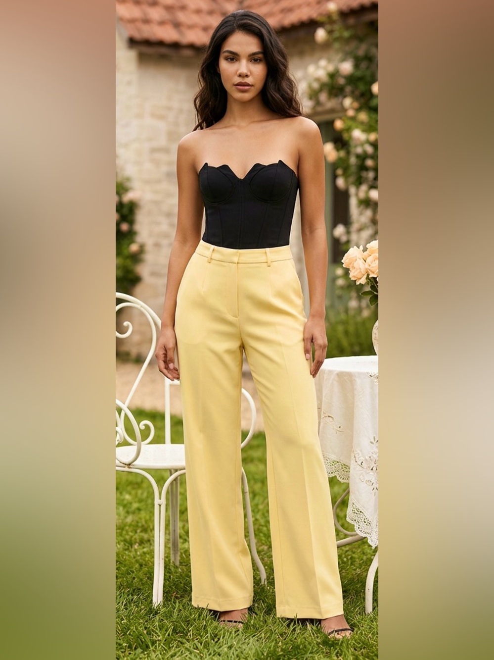 Haver & Blair High Rise Yellow Pants Trousers Butter Yellow Size XL NWT